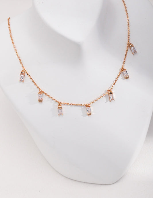 S925 Sterling Silver Zircon Necklace