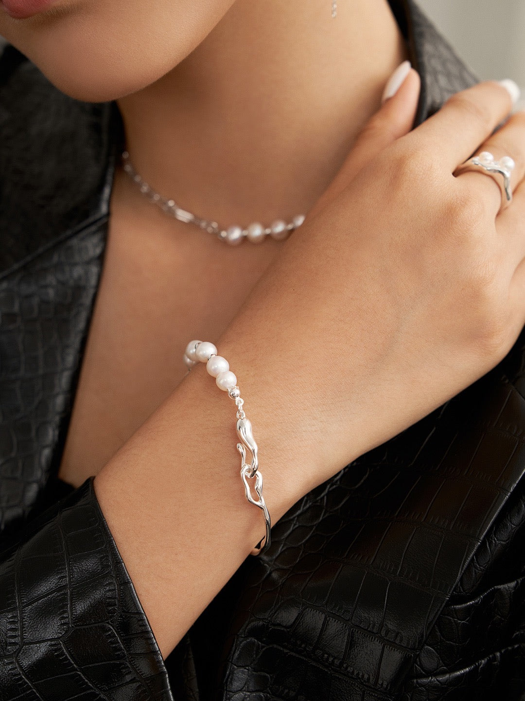 S925 Sterling Silver Pearl Bracelet