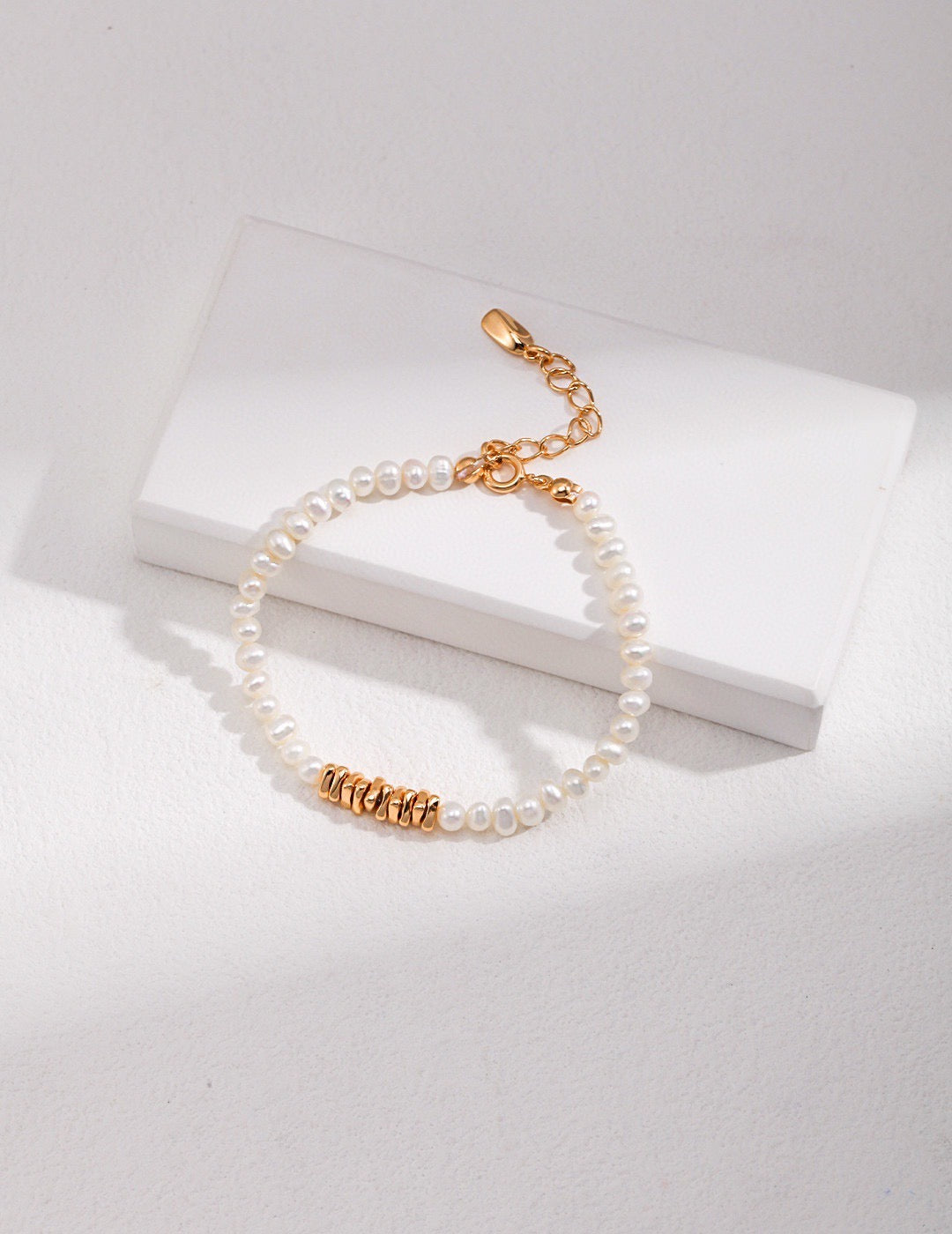 S925 Sterling Silver Spliced Pearl Bracelet