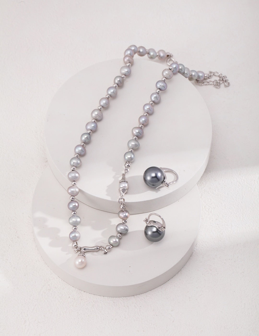 S925 Sterling Silver Pearl Necklace Elegant Women's Jewelry