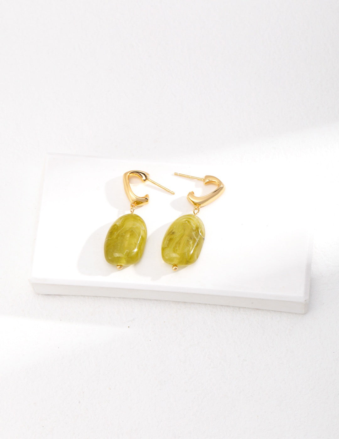 S925 Sterling Silver Resin Stone Earrings