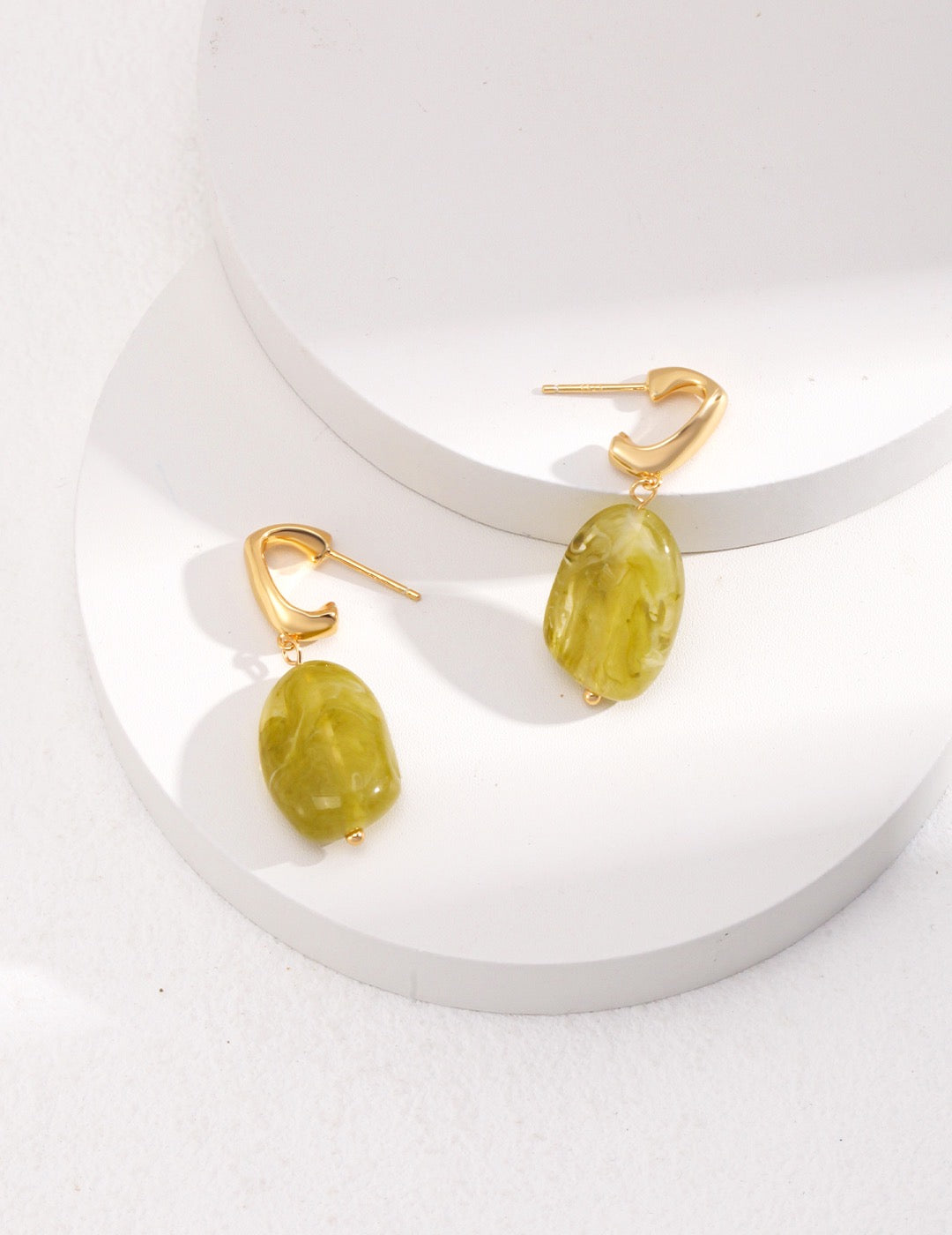 S925 Sterling Silver Resin Stone Earrings