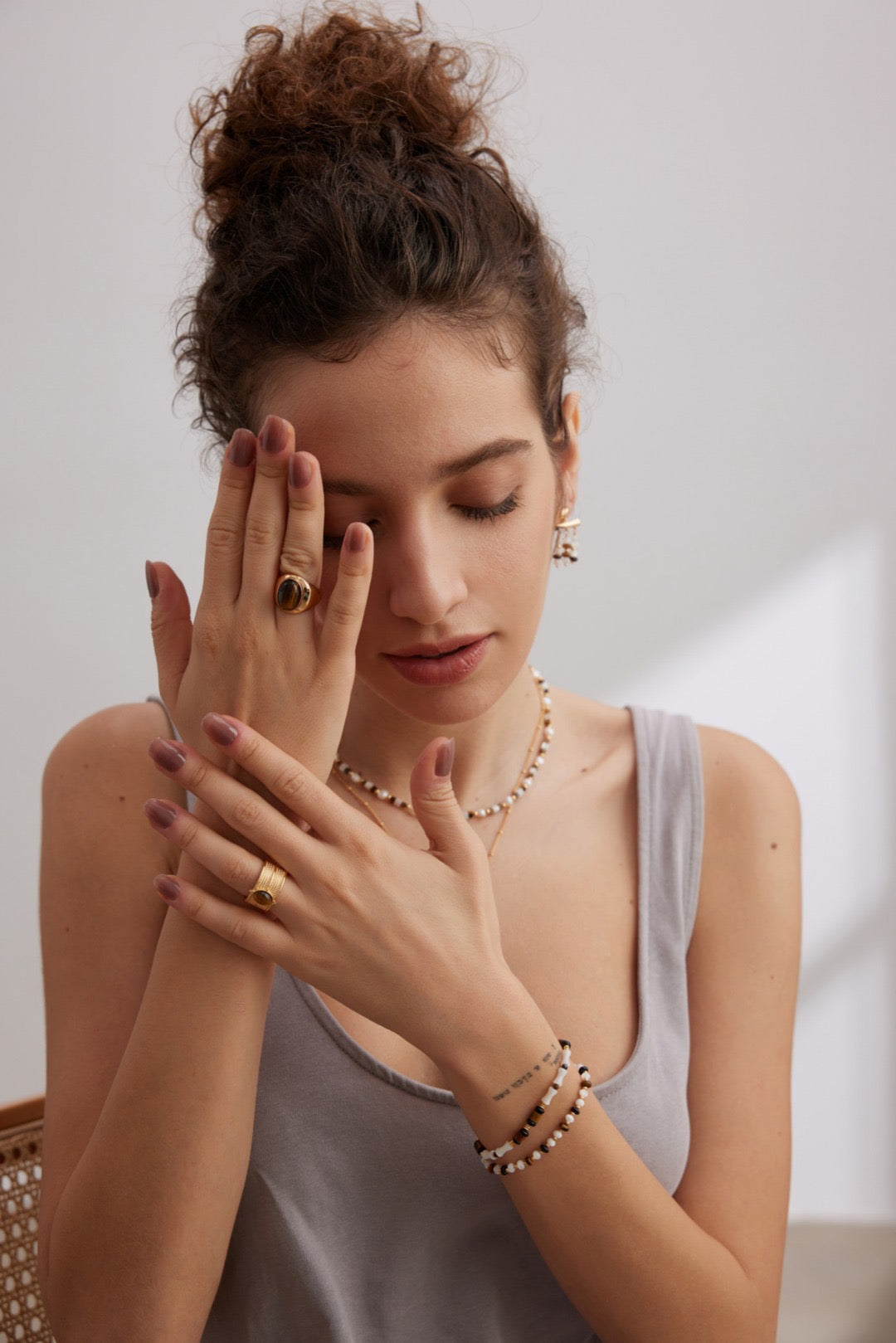 S925 Sterling Silver Tiger Eye Stone Ring