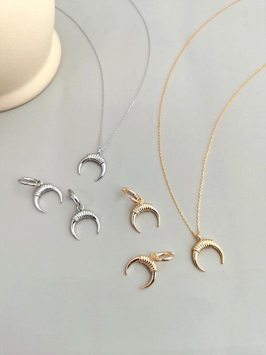 Sterling Silver Crescent Earrings