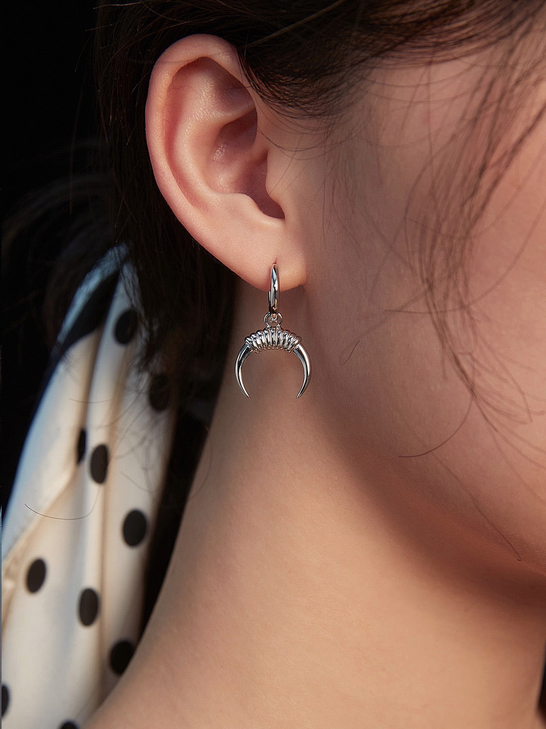 Sterling Silver Crescent Earrings